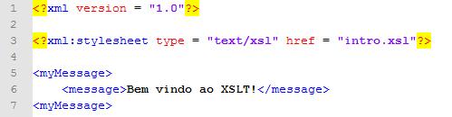 Template simples Documento XML de entrada Uso do stylesheet para anexar uma folha de