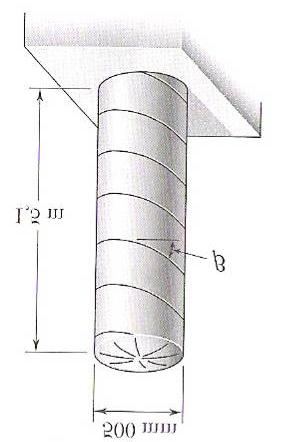 2ª Chamada de Mecânica Aplicada II Parte Teórica Data: 1/2/2005 A Exercício 3 (10%) O tanque de ar comprimido indicado é fabricado a partir de uma chapa de 6 mm de espessura e soldada ao longo de uma