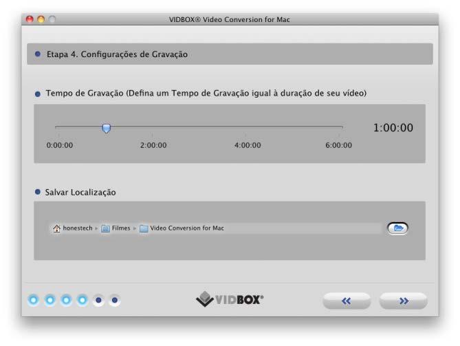 13. Video Conversion for Mac Etapa 4. Configurações de Gravação Defina as suas configurações de Gravação: ajuste o controle deslizante de Tempo de Gravação para coincidir com a duração do seu vídeo.