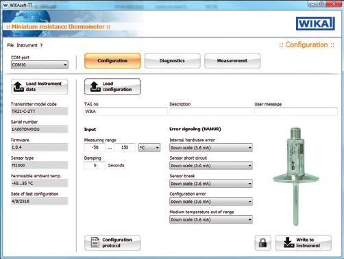 Software de configuração WIKAsoft-TT Software de configuração (multilíngue) disponível para download em www.wika.com.