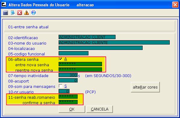 Ao acessar novamente o sistema, não informe senha e em seguida abrirá a tela para definição de nova senha, contendo também a opção de redefinir a senha padrão que será utilizada por este usuário para