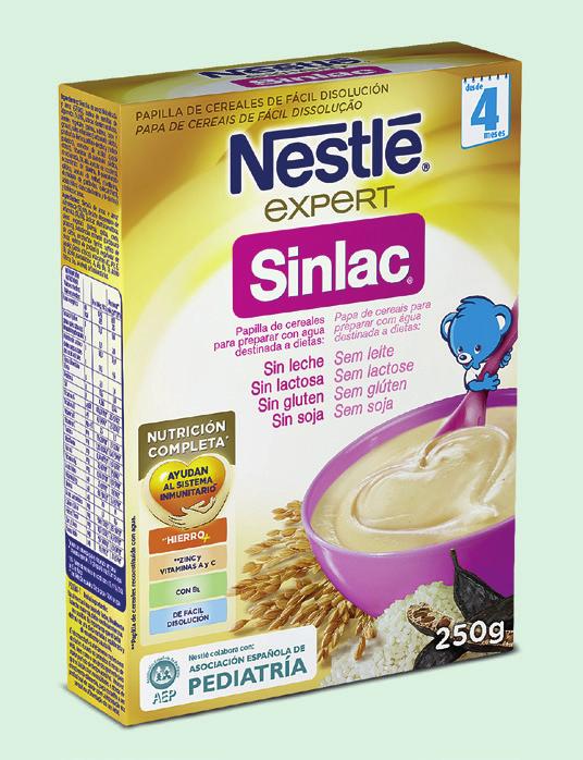 NAN Optipro 2 (6502088) NAN Optipro 3 (7366054) NAN Optipro 4 (7374751) 1 Nestlé Expert SINLAC (250 g) NESTLÉ EXPERT SINLAC é uma papa infantil sem leite,