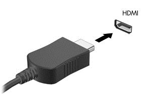 Ligar dispositivos de vídeo utilizando um cabo HDMI (apenas em produtos selecionados) NOTA: Para ligar um dispositivo HDMI ao seu computador, precisa de um cabo HDMI, adquirido separadamente.