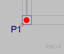 44 Desactive as capturas através do ícone Capturas para máscaras ou da tecla <F3>. Posicione-se sobre o pilar P1, surge um círculo vermelho, prima com o. Fig. 1.