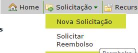 Solicitação Solicitar reembolso Informe os dados necessários na