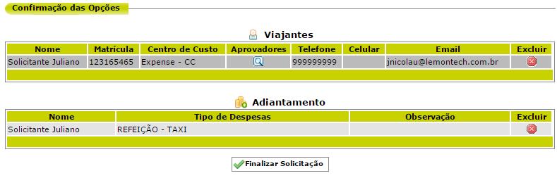 data inicial e final, o tipo de crédito (Depósito, Cartão de crédito ou Espécie) e clique em Adicionar para inserir o produto Verifique se o produto foi adicionado