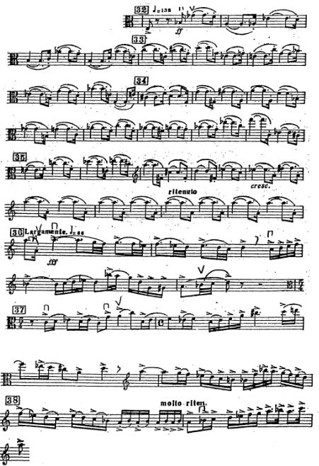 D. Shostakovich: Sinfonia nº 5, primeiro andamento, nº 32 a 3º compasso do nº 38 / Symphony