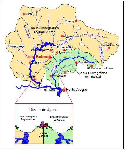 Figura 27: Localização de Carlos Barbosa em relação às Bacias Hidrográficas Fonte: PLANSAB de Carlos Barbosa (2014) 3.