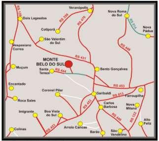 Figura 71: Mapa de vias de acesso ao município de Monte Belo do Sul. Fonte: Plano Ambiental (2010). 3.