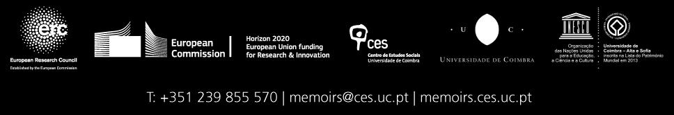 PROJETO MEMOIRS NO PORTO/POST/DOC 2017: O FESTIVAL DO CINEMA DO REAL O CES Centro de Estudos Sociais da Universidade de Coimbra, através do projeto ERC Memoirs: Filhos de Império e Pós-Memórias