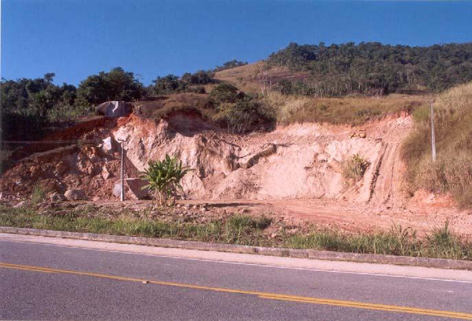 Foto III-9 Área de empréstimo ativa em talude da rodovia Rio