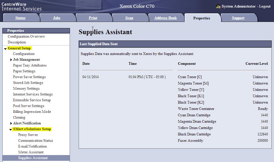 Xerox Remote Print Services Acessar o Assistente de manutenção Para acessar a tela do Assistente de manutenção: 1.