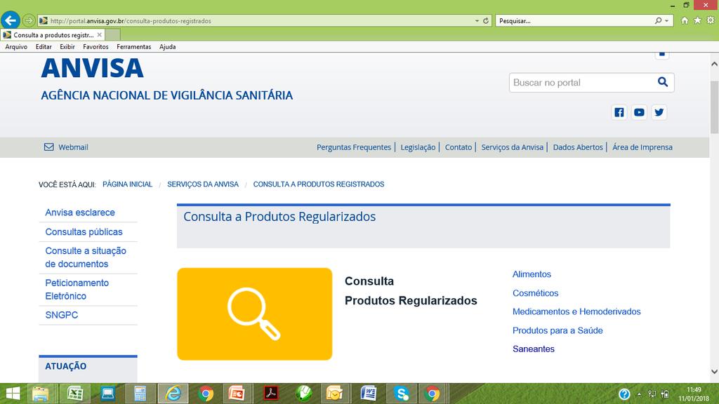 ANVISA - Consulta a produtos regularizados: