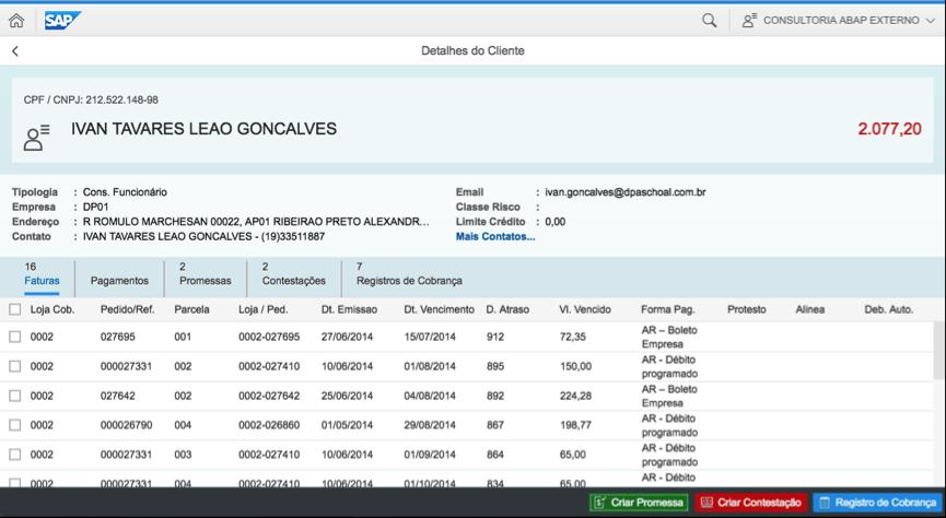 Cobranças, através do qual a