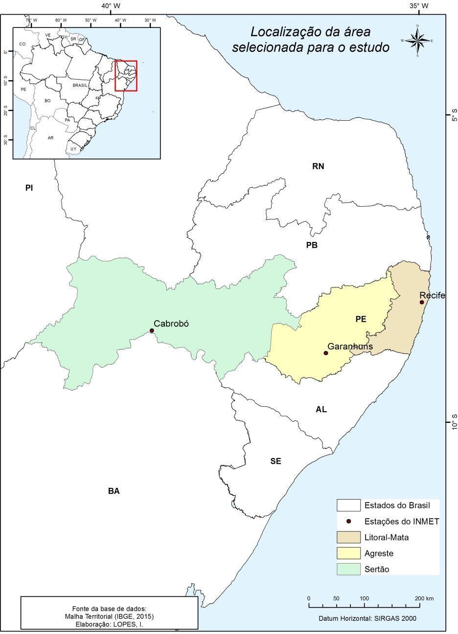 Caracterização pluviométrica, precipitações máximas e balanço hídrico para diferentes regimes pluviométricos em mesoregiões de Pernambuco Figura 1.