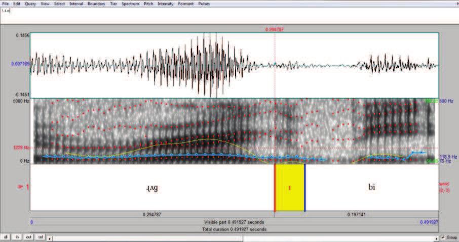 Página 35 de 315 parâmetros acústicos. Esse programa converte os sinais acústicos em ondas e espectrogramas.