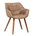Betina 62 x 55 x 80,5 cm Cadeira com assento e encosto revestidos em PU ou tecido suede Base em madeira preta (PU Preto) ou