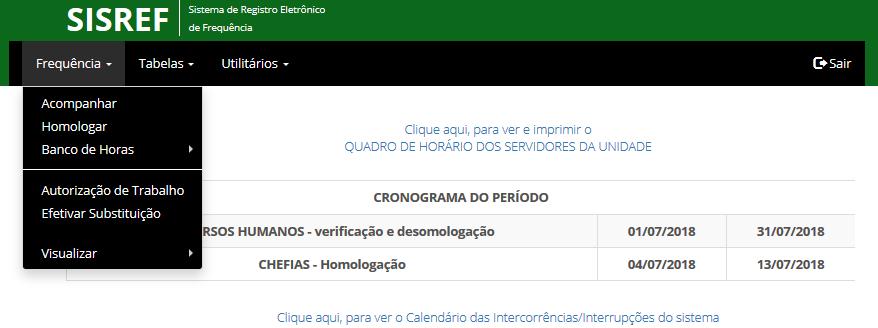 Observar que, após clicar em HOMOLOGAR, o sistema trará a relação de todos os servidores/estagiários lotados na unidade.