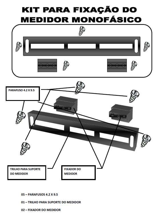 ANEXO XIII - SUPORTE HORIZONTAL PARA FIXAÇÃO DO MEDIDOR MONOFÁSICO NEXO