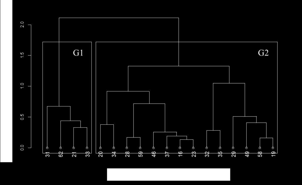 130 5.3.3 Pinus taeda Na análise de agrupamento foram avaliadas 18 peças das 44 peças recebidas, que foram ensaiadas á flexão estática para que fossem consideradas as variáveis: MOE, MOR, Edin,