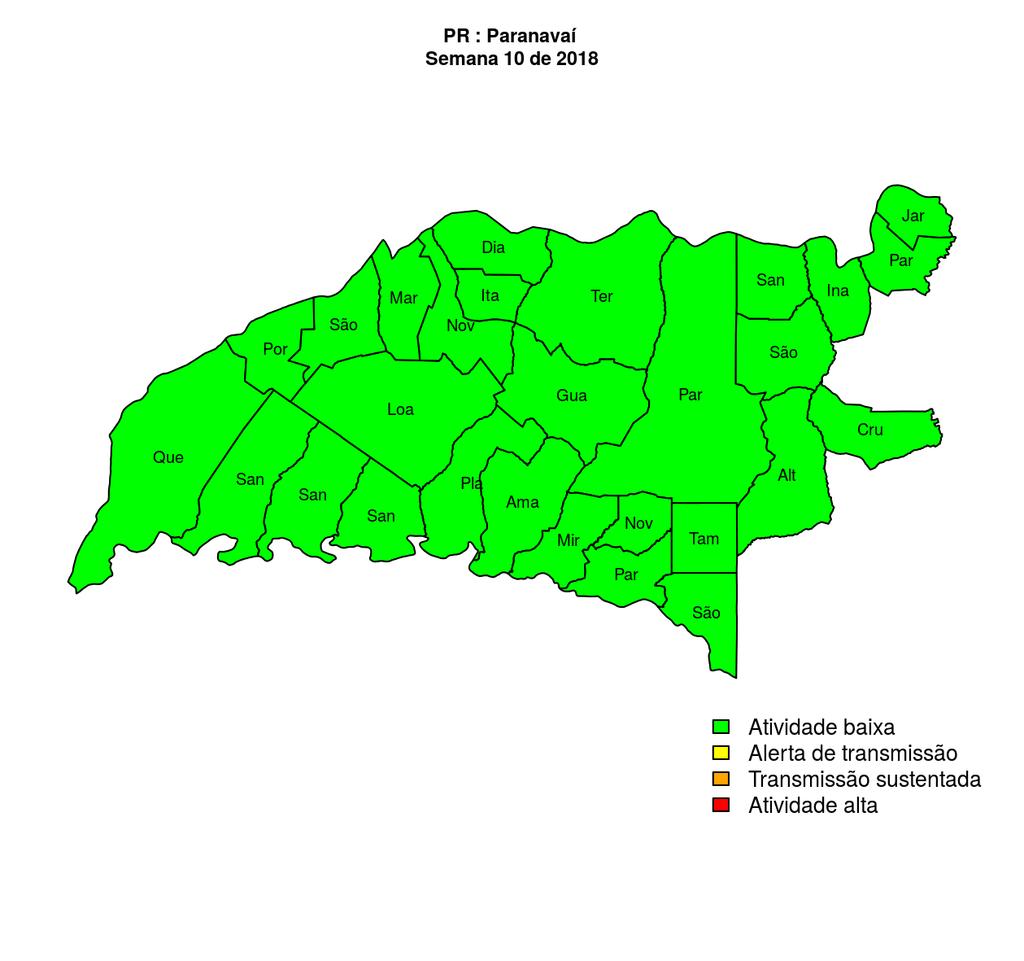 Regional Paranavaí Desde o início do ano, 1140 casos de dengue foram registrados na Regional de Figura 13.