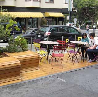 história O termo parklet foi usado pela primeira vez em São francisco, nos EUA,em 2005, para representar a conversão de um espaço de