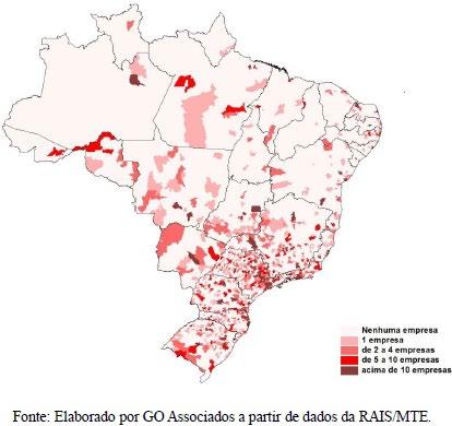 A representatividade do setor de ferrosos no Brasil O setor é formado por pequenas e médias empresas em sua maioria e estão espalhadas por todo o