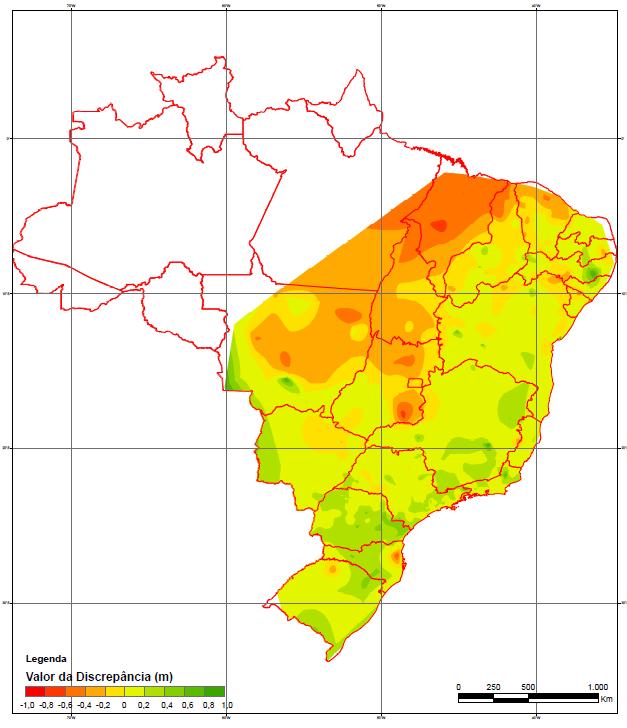 18 não há rede altimétrica, porém segundo o Instituto Brasileiro de Geografia e Estatística - IBGE (2010), as linhas de nivelamento existentes não entraram no cálculo da avaliação por não possuírem a