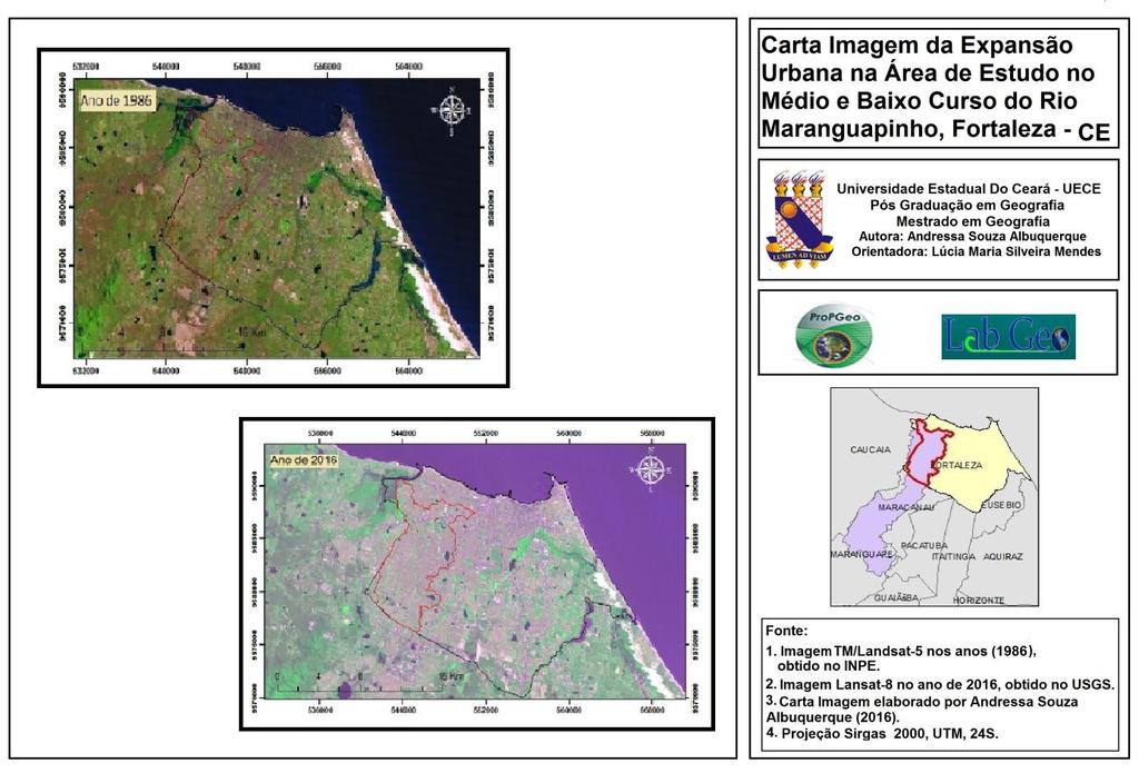 Para tanto, é possível visualizar que a APP do rio Maranguapinho no município, como mostra a carta imagem (Figura 3), sofreu com a ocupação indevida e com a falta de um planejamento urbano.