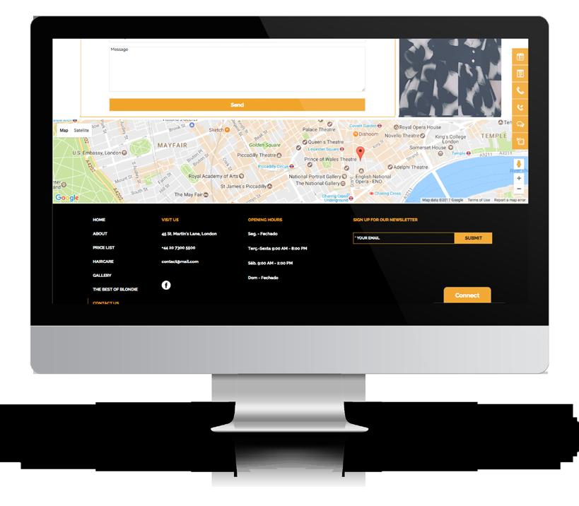 2 Website YellowBox: principais características Página de Contactos Poderá incluir todas as informações de contacto relevantes do seu negócio.