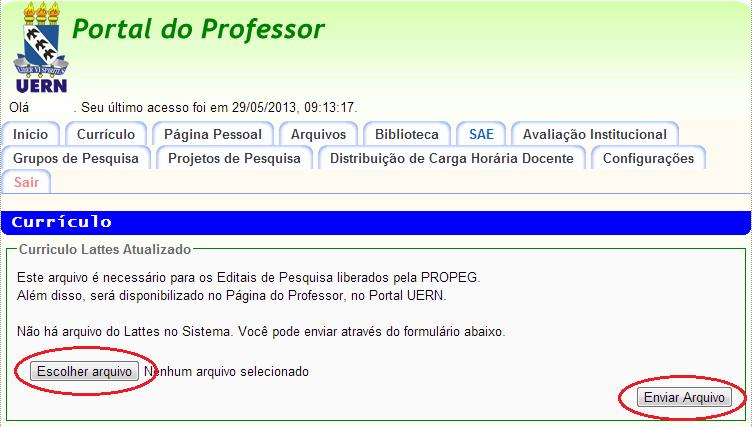 ENVIO DO CURRÍCULO LATTES Apara enviar a cópia em PDF do Currículo Lattes do coordenador do projeto referente aos últimos 03 (três)