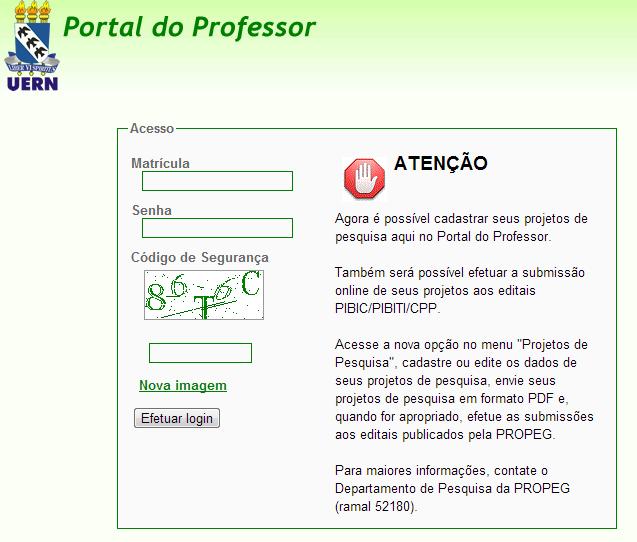Em seguida faça seu login no Portal do Professor: Documento gerado pela