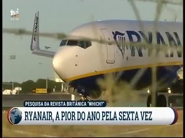 A Ryanair foi classificada pela 6ª vez consecutiva, a pior companhia aérea do ano.