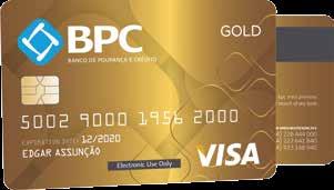 CARTÃO VISA GOLD É um Cartão de Prestígio, que possibilita ao seu Titular efectuar o pagamento de bens e serviços adquiridos nos estabelecimentos comerciais aderentes ao sistema VISA e pelo montante