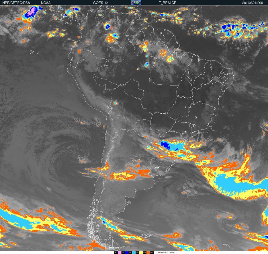 Mesoescala 18 GMT dia 21/06/11 e 00GMT dia 22/06/11 No período da tarde (Figura 3c),