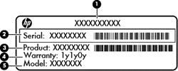 Etiqueta de manutenção: fornece informações importantes para identificar o seu computador.