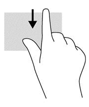 Passar o dedo a partir da borda superior (somente em determinados modelos) Passar o dedo a partir da borda superior permite exibir as opções de comando do aplicativo.