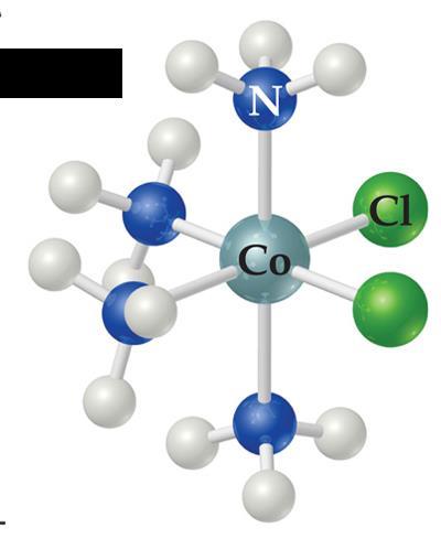 Complexos Um átomo de metal central ligado a um grupo de moléculas ou íons é um complexo