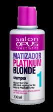 SALON OPUS TREATMENT E S.O.S MATIZADOR PLATINUM BLONDE Aumenta a durabilidade dos tons platinados, suaviza e neutraliza tons amarelados em cabelos loiros, descoloridos ou com mechas.