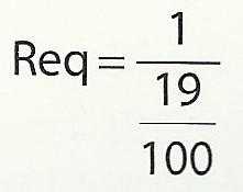 Formula 1A: Agora colocamos os valores obtidos no numerador das frações, que são o denominador da fórmula, e essa