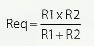 Associação Paralela com Dois Resistores Diferentes: Formula 2: * Resistências total é igual ao resultada da multiplicação dos numeradores, dividido pelo
