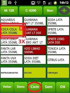 Botão Observação Sem : Funciona de modo semelhante ao botão Observação Com, porém lista as opções que devem ser retiradas do produto. 2.0 Realizando pedidos: 2.