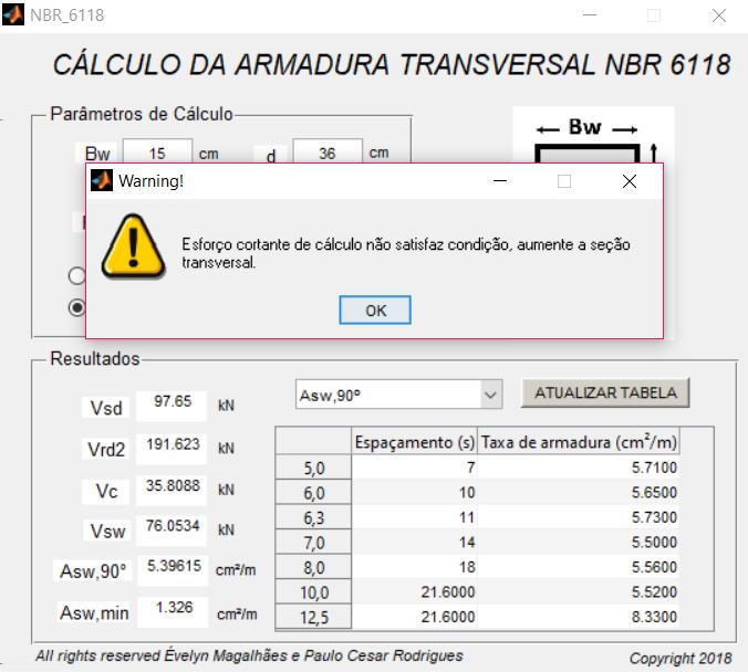 espaçamento, o programa automaticamente adota o mesmo.