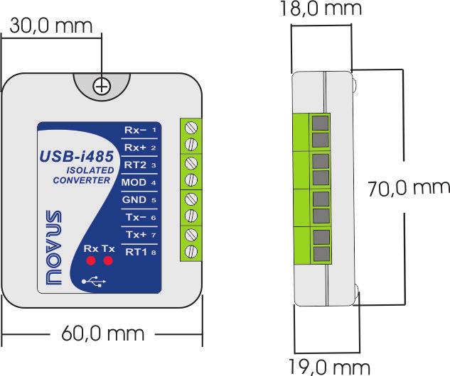 3 DIMENSÕES O Conversor USB-i485 possui as seguintes dimensões: