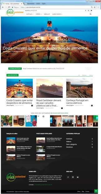 NOVO VIA SUSTENTÁVEL WWW.VIASUSTENTAVEL.COM.BR Portal jornalístico especializado em turismo sustentável.