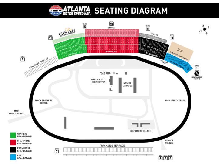 O Atlanta Motor Speedway é um quad oval, ou seja, um circuito que possui no visual 4 curvas.