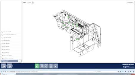 Sistema Croqui da máquina - com o esquema e indicadores da saúde do ativo Setup dos sensores Controle total das funções do sensor incluindo taxa de amostragem e freqüência de coleta.