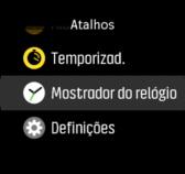 5. Para definições com apenas dois valores, como ligar ou desligar, altere o valor tocando na definição ou premindo o botão central.