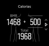 Objetivos da atividade Pode ajustar os seus objetivos diários tanto para passos como para calorias.