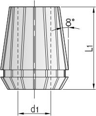 Pinças - Pinzas d1 D L1 até 10 mm - hasta 10 mm 4 17 27,5 426 E / ER16 A429.000.127.04 6 A429.000.127.06 8 A429.000.127.08 10 A429.000.127.10 até 12 mm - hasta 12 mm 6 21 31 428 E / ER20 A429.000.130.